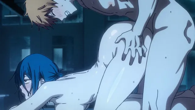 Denji pounds Reze into the classroom desk spreading her legs wide for messy creampie